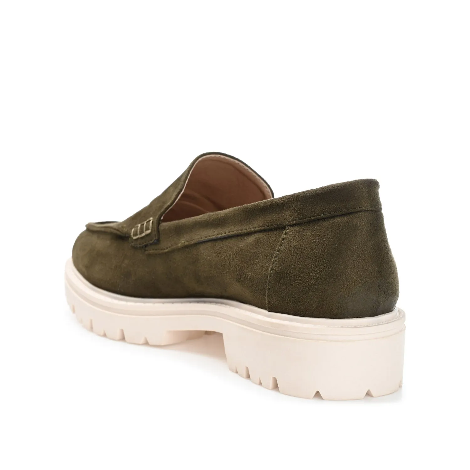ERIKA LOAFER FLATS IN FAUX SUEDE - Olive Faux Suede sold by Journee Collection product image thumbnail 4