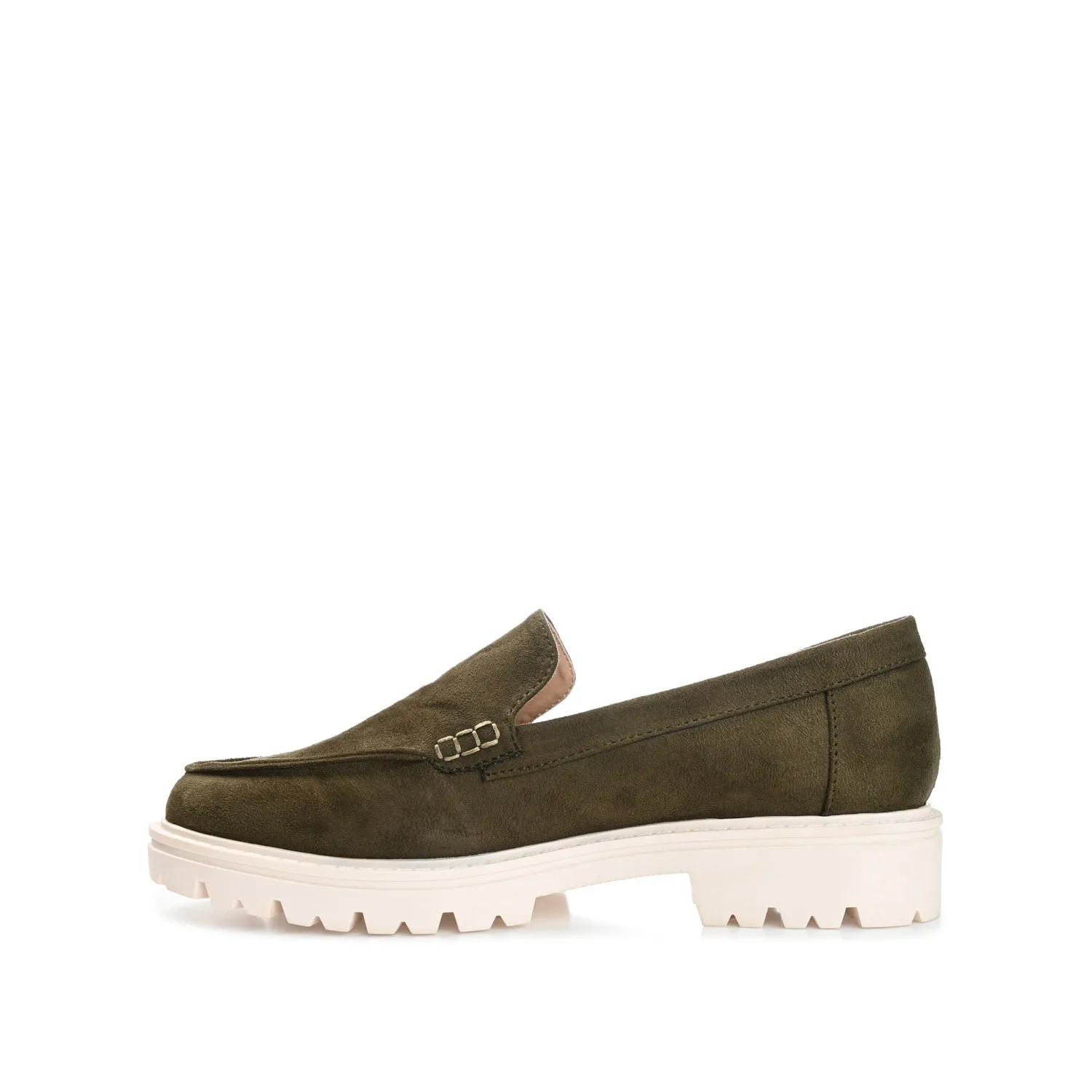 ERIKA LOAFER FLATS IN FAUX SUEDE - Olive Faux Suede sold by Journee Collection product image thumbnail 3