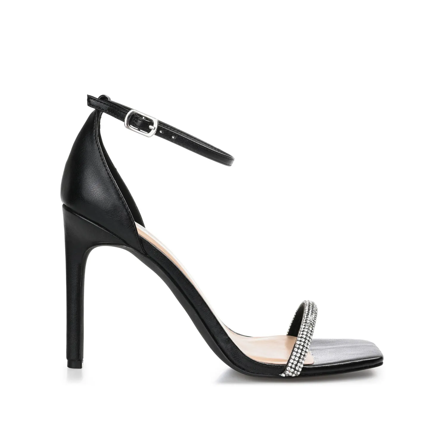 ZOYA STRAPPY STILETTO HEELS IN VEGAN LEATHER - Black sold by Journee Collection