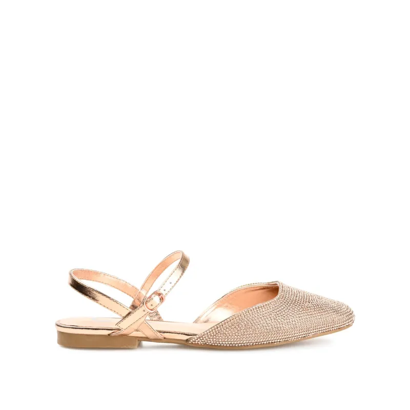 NYSHA FORMAL FLATS IN GLITTER MATERIAL - Bronze sold by Journee Collection