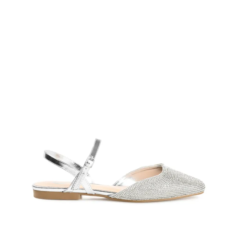 NYSHA FORMAL FLATS IN GLITTER MATERIAL - Silver made by Journee Collection