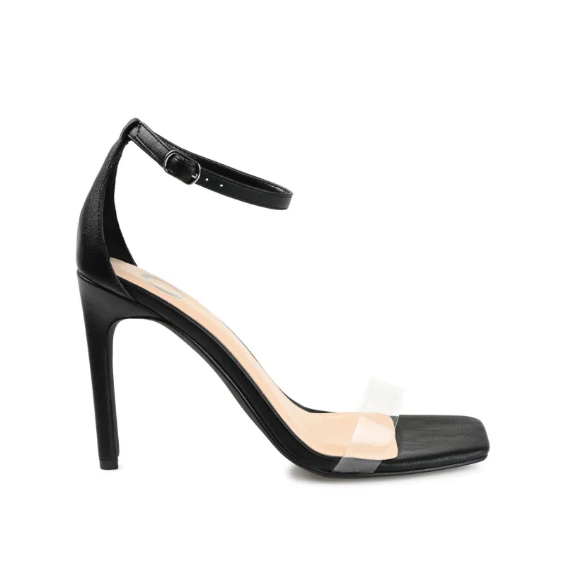 LORELEI STRAPPY HEELS IN VEGAN LEATHER - Black sold by Journee Collection