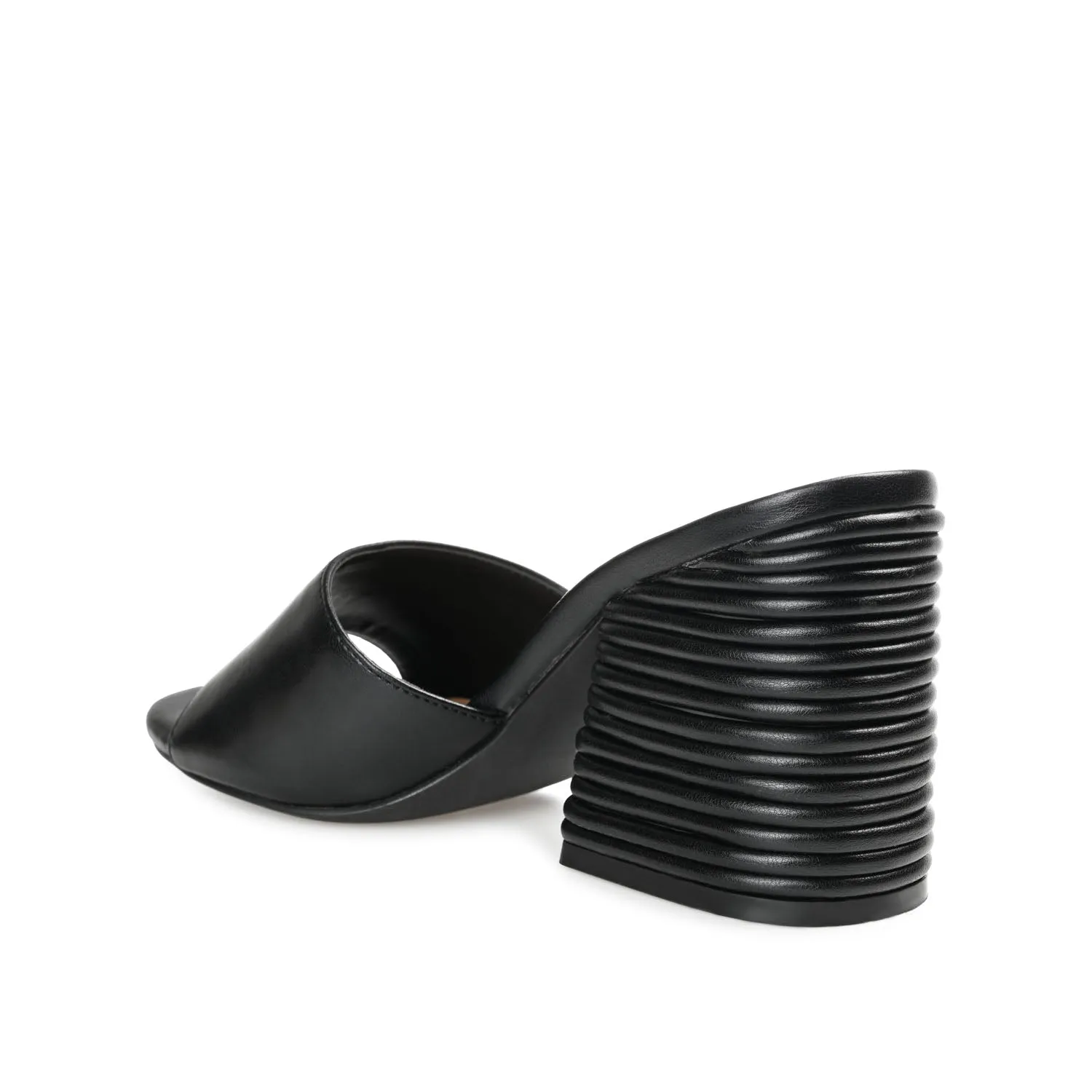 LESLEE MULE HEELS IN VEGAN LEATHER - Black sold by Journee Collection product image thumbnail 4