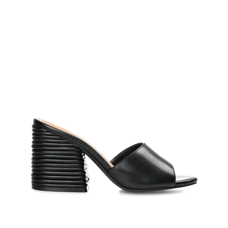LESLEE MULE HEELS IN VEGAN LEATHER - Black sold by Journee Collection