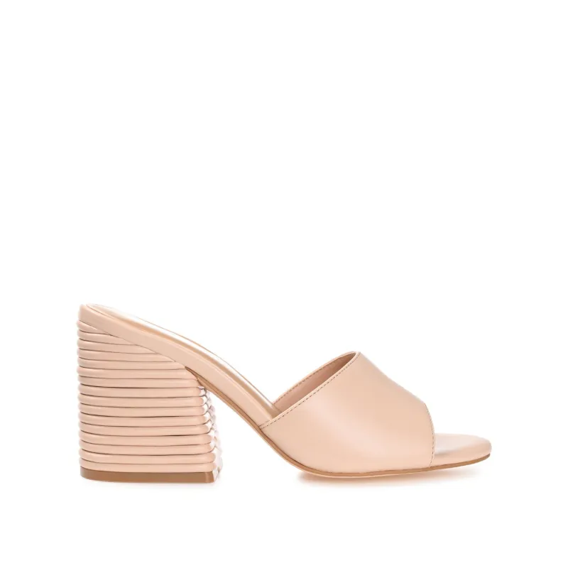LESLEE MULE HEELS IN VEGAN LEATHER - Nude sold by Journee Collection