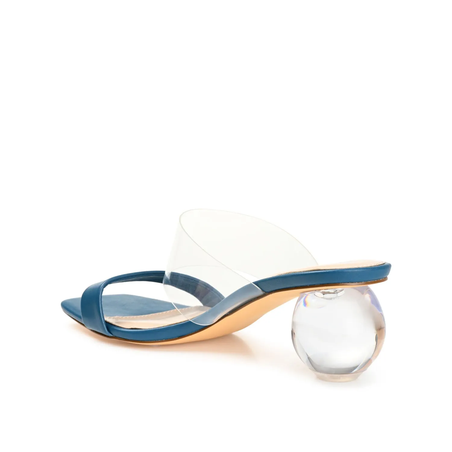 JULY GLOBE HEELS IN VEGAN LEATHER - Blue sold by Journee Collection product image thumbnail 4