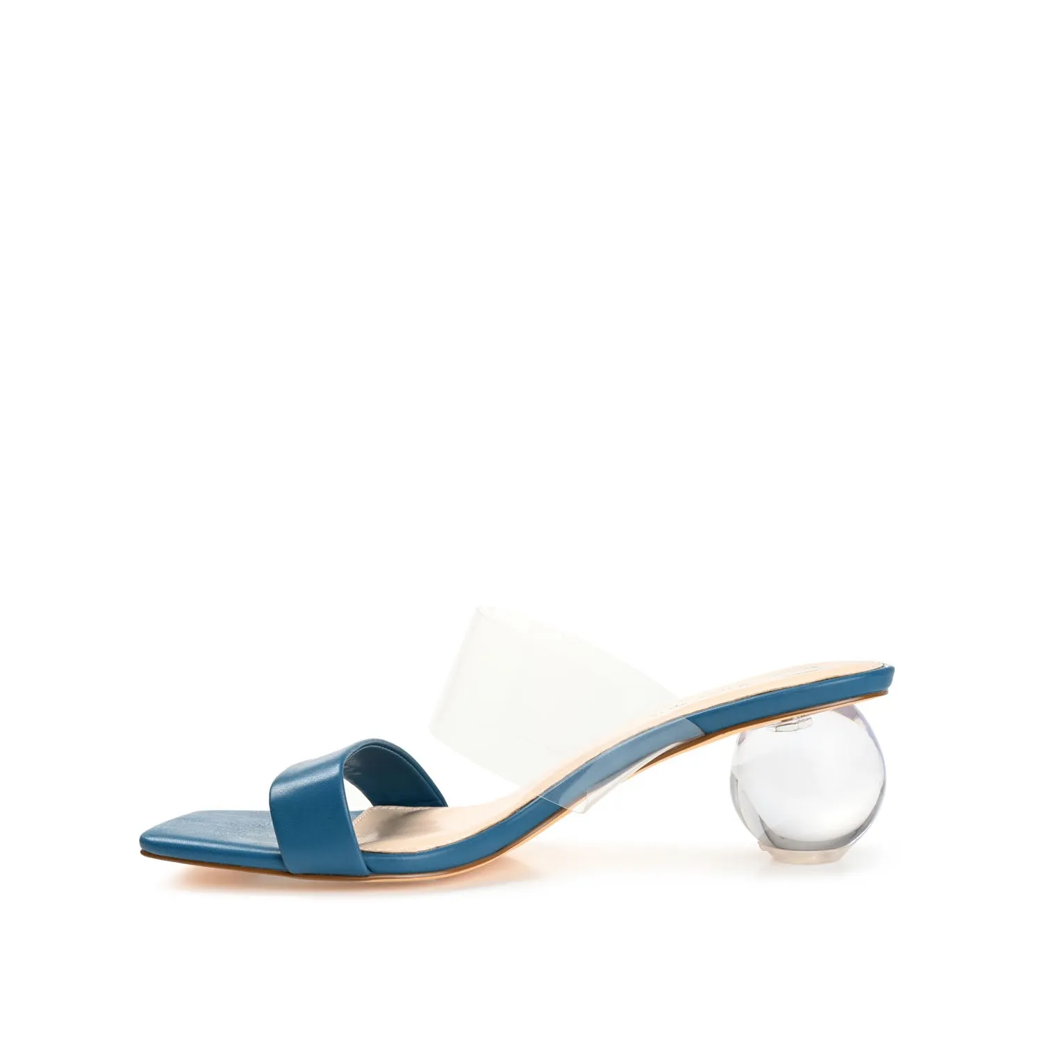 JULY GLOBE HEELS IN VEGAN LEATHER - Blue sold by Journee Collection product image thumbnail 3