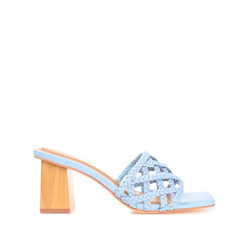 EVVIE HEELED SANDALS IN VEGAN LEATHER - Blue sold by Journee Collection