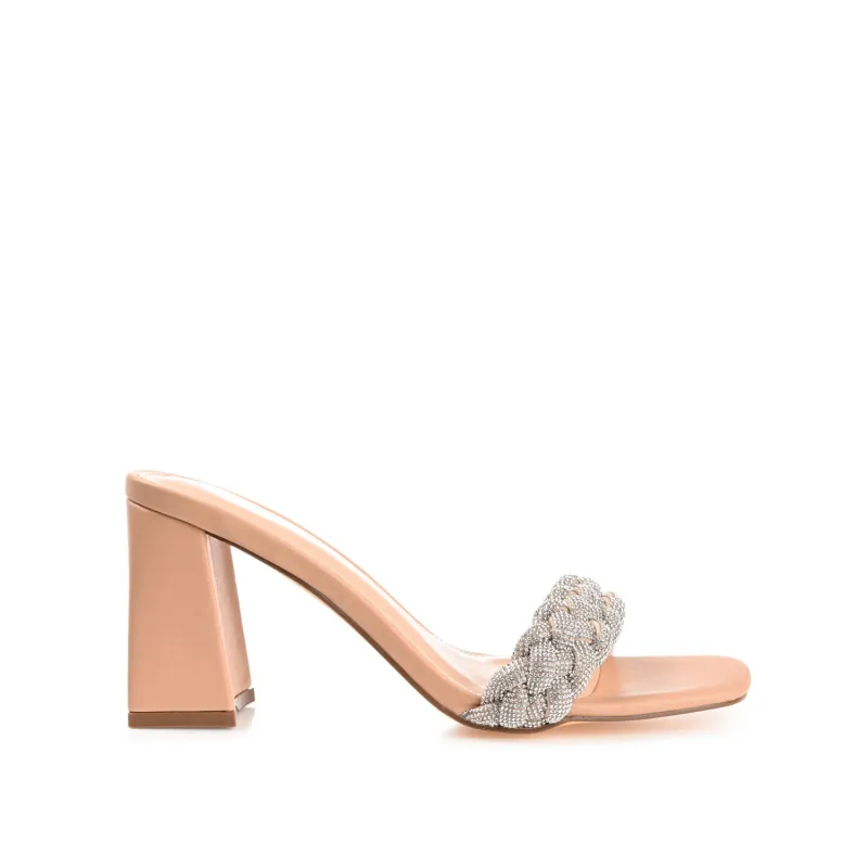 SASHAA TOE BAND HEELS IN VEGAN LEATHER - Nude made by Journee Collection