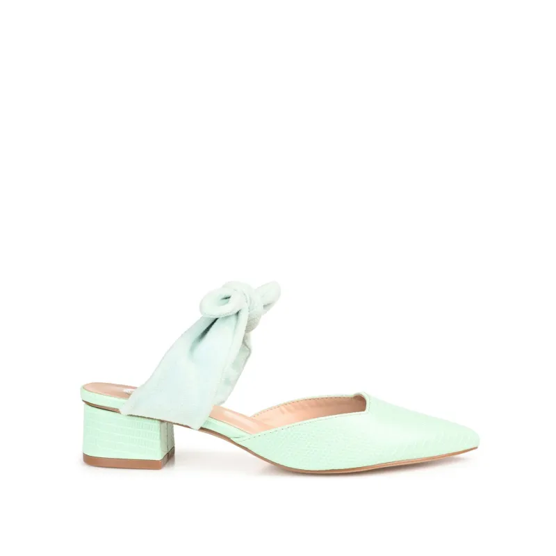 MELORA LOW BLOCK HEELS IN VEGAN LEATHER - Mint sold by Journee Collection