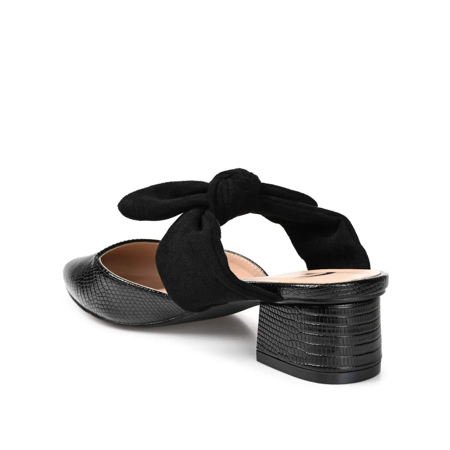 MELORA LOW BLOCK HEELS IN VEGAN LEATHER - Black sold by Journee Collection product image thumbnail 4