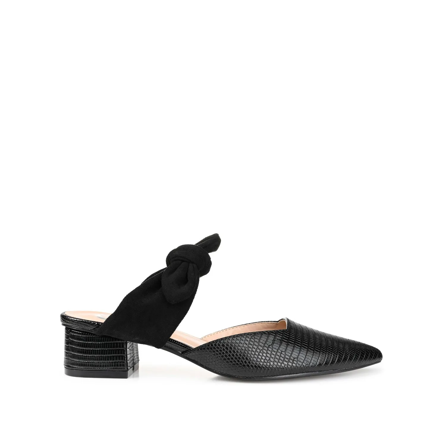 MELORA LOW BLOCK HEELS IN VEGAN LEATHER - Black sold by Journee Collection