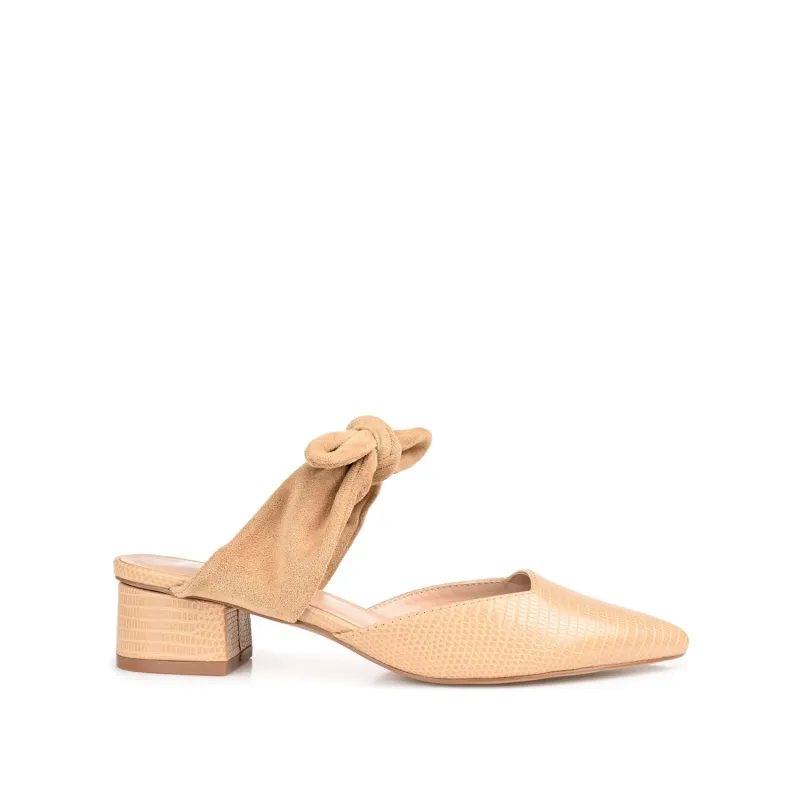 MELORA LOW BLOCK HEELS IN VEGAN LEATHER - Tan sold by Journee Collection