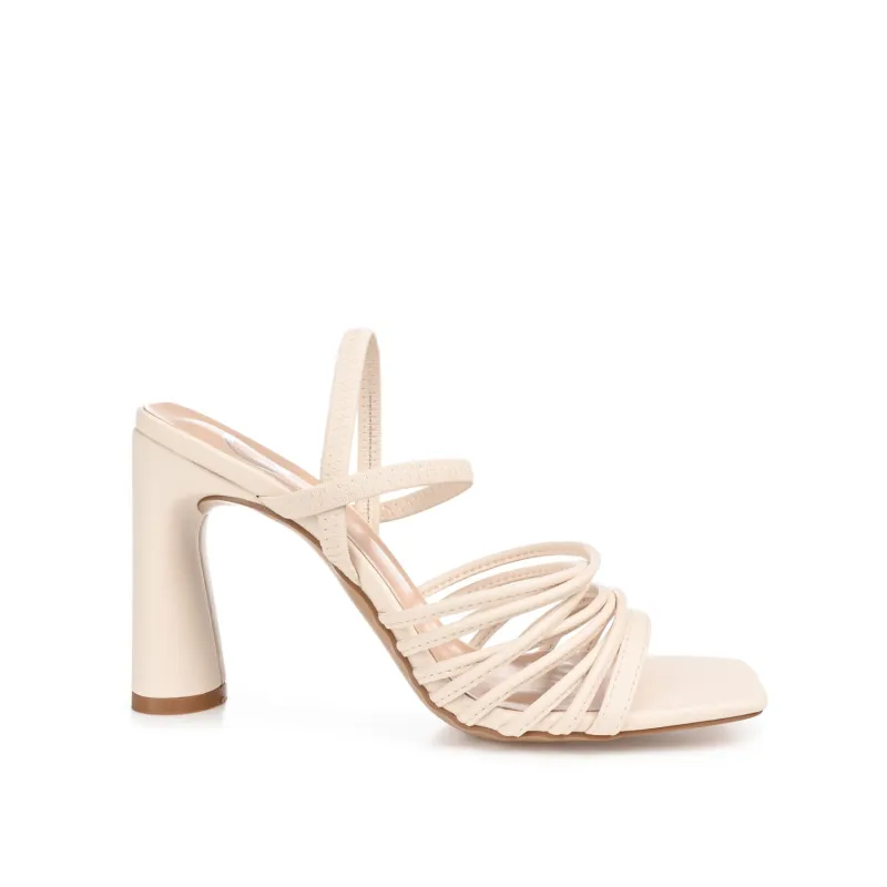 HERA STRAPPY HEELS IN VEGAN LEATHER - Off White sold by Journee Collection