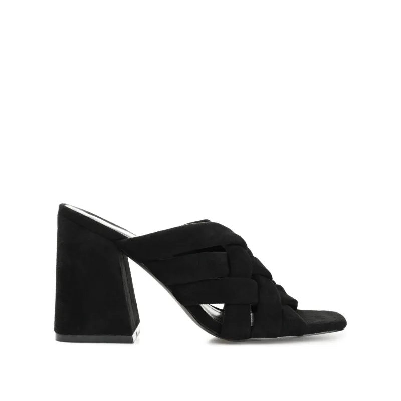 DORISA MULE HEELS IN FAUX SUEDE - Black sold by Journee Collection
