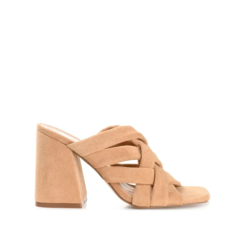 DORISA MULE HEELS IN FAUX SUEDE - Tan sold by Journee Collection