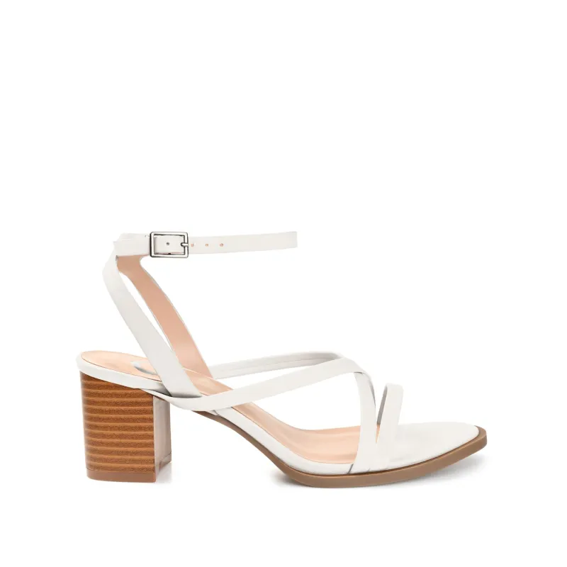 ANIKAH STRAPPY SANDALS IN VEGAN LEATHER - White made by Journee Collection