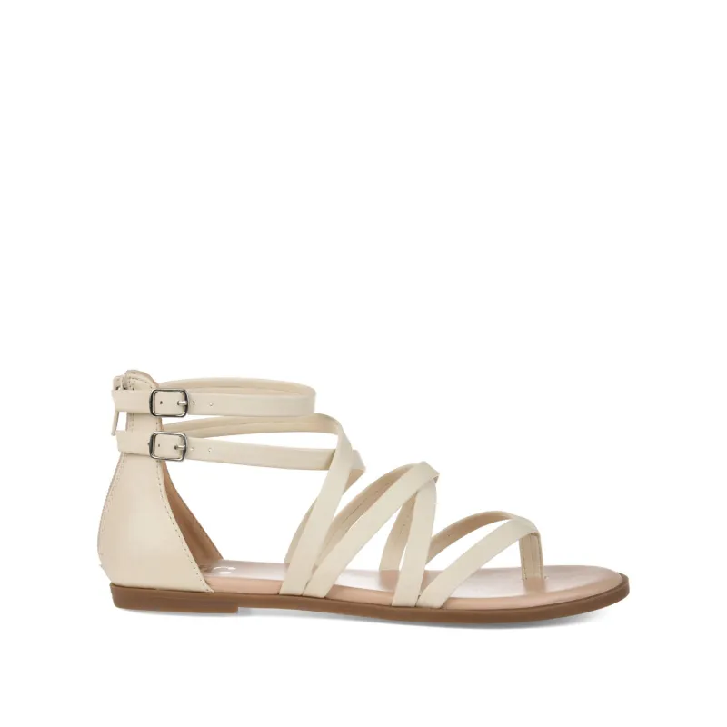 ZAILIE GLADIATOR SANDALS IN WIDE - Ivory made by Journee Collection