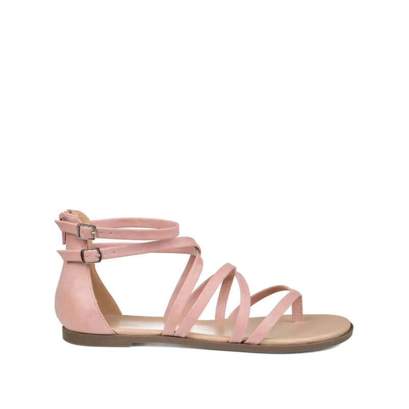 ZAILIE GLADIATOR SANDALS IN WIDE - Pink made by Journee Collection