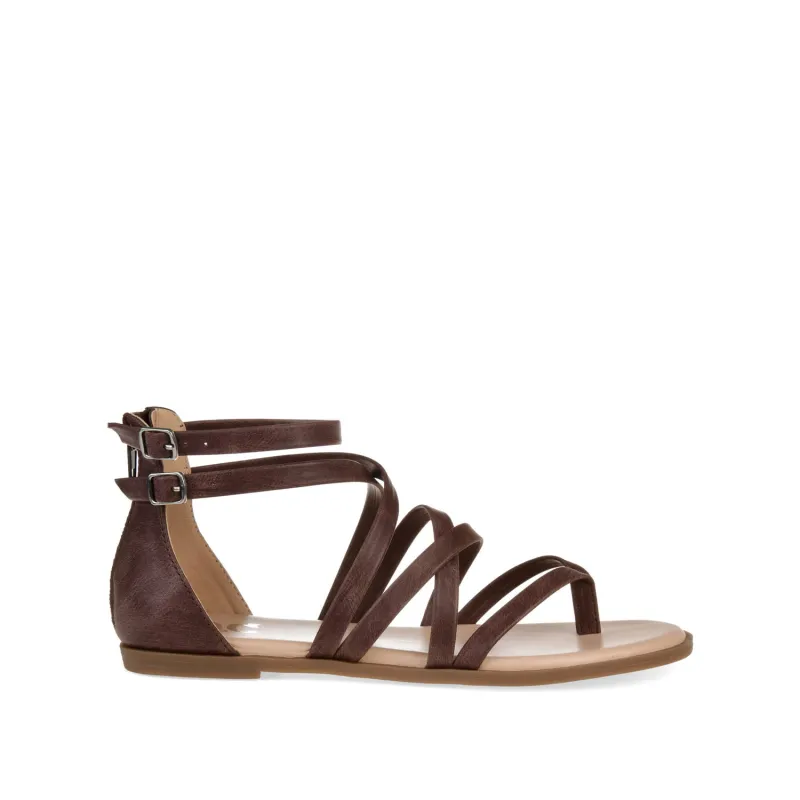 ZAILIE GLADIATOR SANDALS IN WIDE - Brown sold by Journee Collection