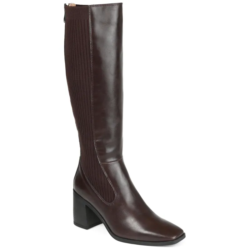 WINNY KNEE HIGH BOOTS IN WIDE CALF - Brown made by Journee Collection