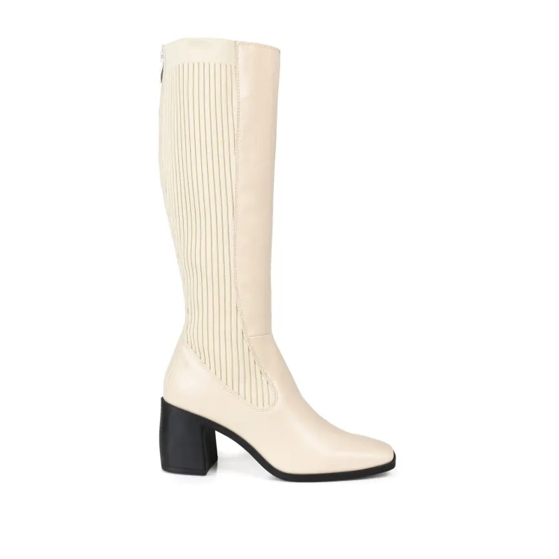WINNY KNEE HIGH BOOTS IN VEGAN LEATHER - Bone sold by Journee Collection