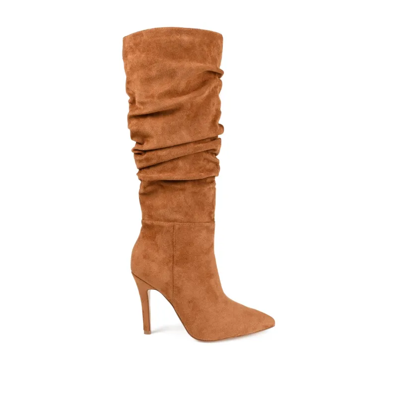 SARIE IN STILETTO HEELED BOOTS IN X-WIDE CALF - Cognac made by Journee Collection