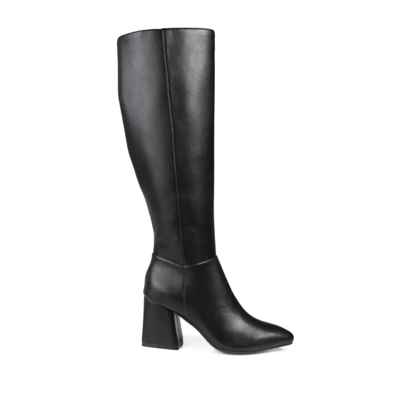 LANDREE KNEE-HIGH BOOTS IN WIDE CALF - Black sold by Journee Collection