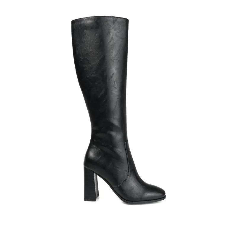 KARIMA TALL BOOTS IN WIDE CALF - Black PU sold by Journee Collection
