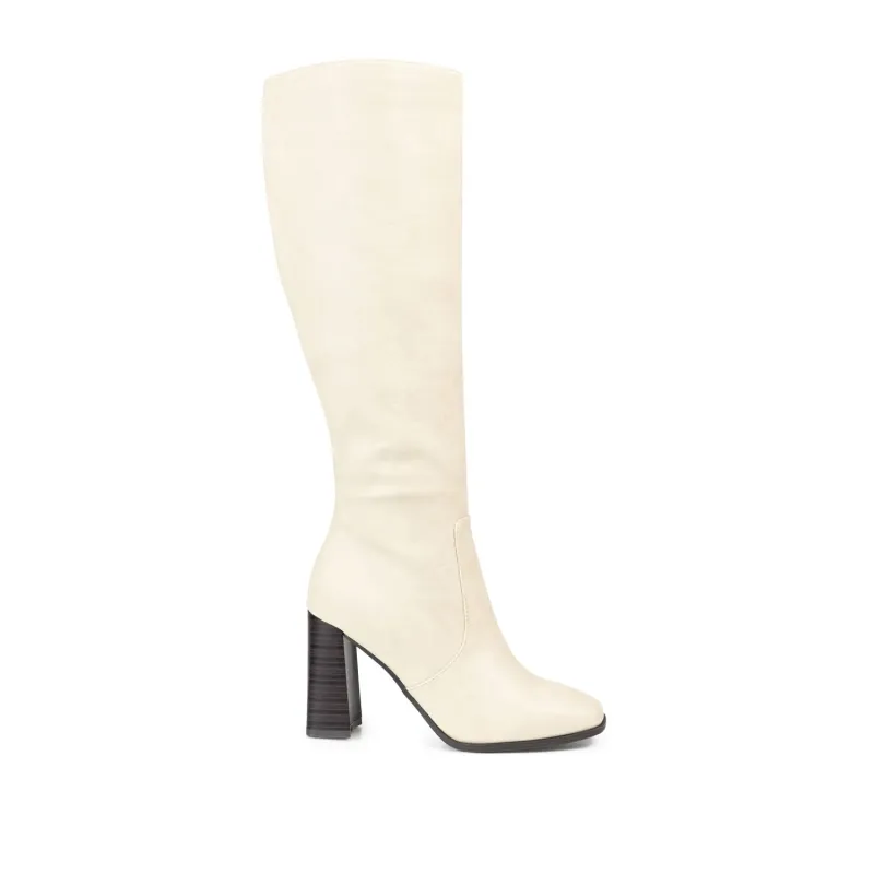KARIMA TALL BOOTS IN WIDE CALF - Off White PU sold by Journee Collection