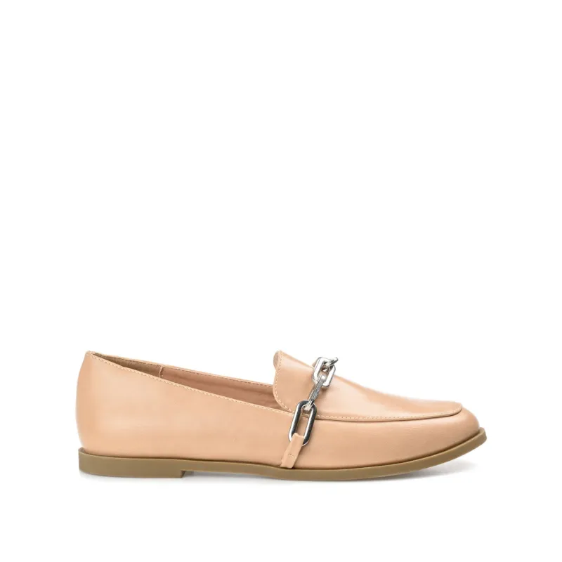 MADISON APRON TOE LOAFER IN VEGAN LEATHER - Tan made by Journee Collection