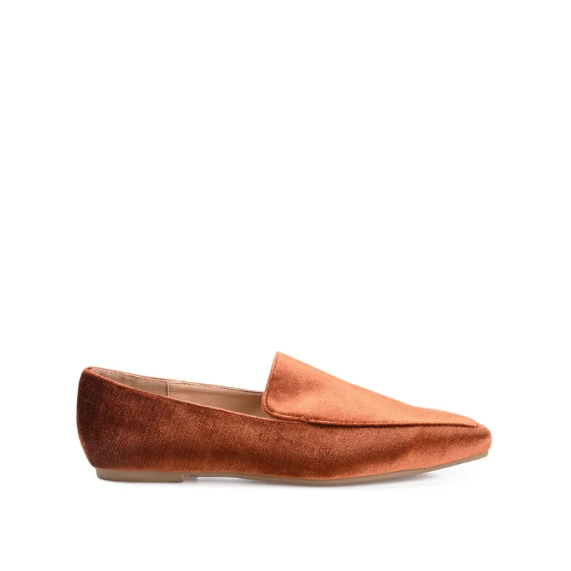 SILAS SQUARE TOE LOAFER IN VELVET - Brown sold by Journee Collection