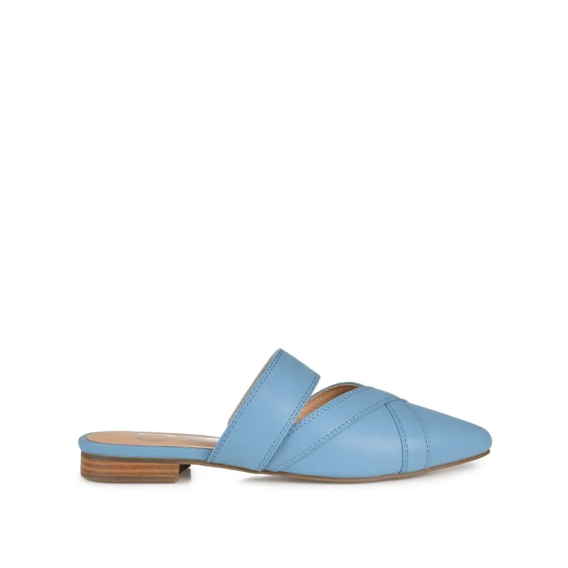 STASI MULE FLATS IN VEGAN LEATHER - Blue sold by Journee Collection