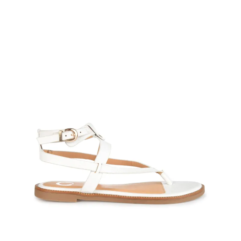 TANGIE MULTI STRAP SANDALS IN VEGAN LEATHER - White made by Journee Collection