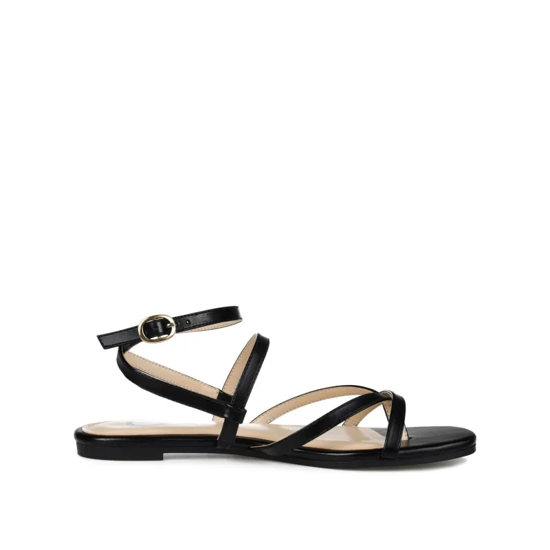 SERISSA CRISSCROSS SANDAL IN VEGAN LEATHER - Black made by Journee Collection