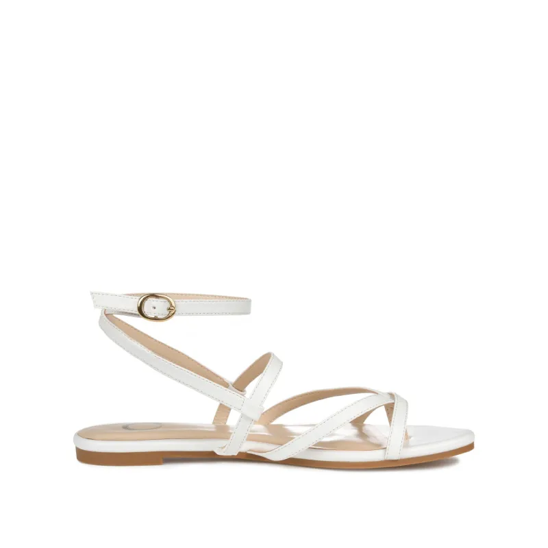 SERISSA CRISSCROSS SANDAL IN VEGAN LEATHER - White made by Journee Collection
