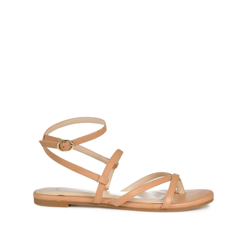 SERISSA CRISSCROSS SANDAL IN VEGAN LEATHER - Tan made by Journee Collection