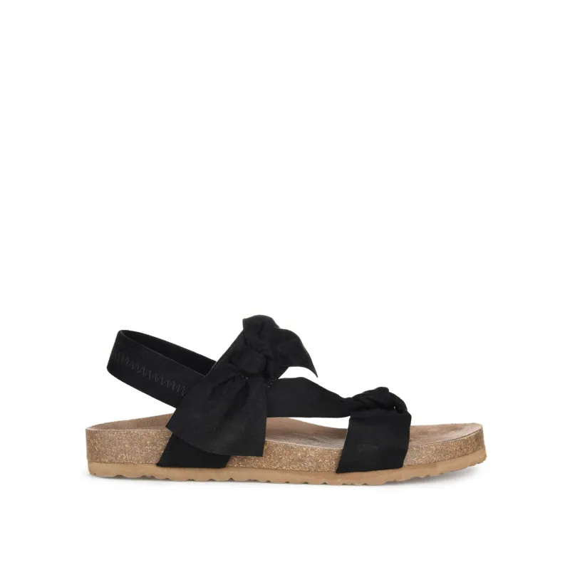 XANNDRA CHUNKY SANDALS IN FAUX SUEDE - Black sold by Journee Collection