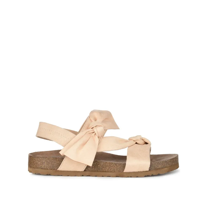 XANNDRA CHUNKY SANDALS IN FAUX SUEDE - Beige sold by Journee Collection