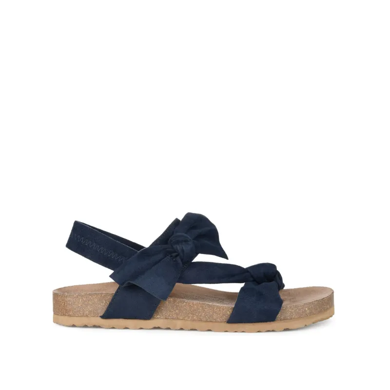 XANNDRA CHUNKY SANDALS IN FAUX SUEDE - Blue sold by Journee Collection