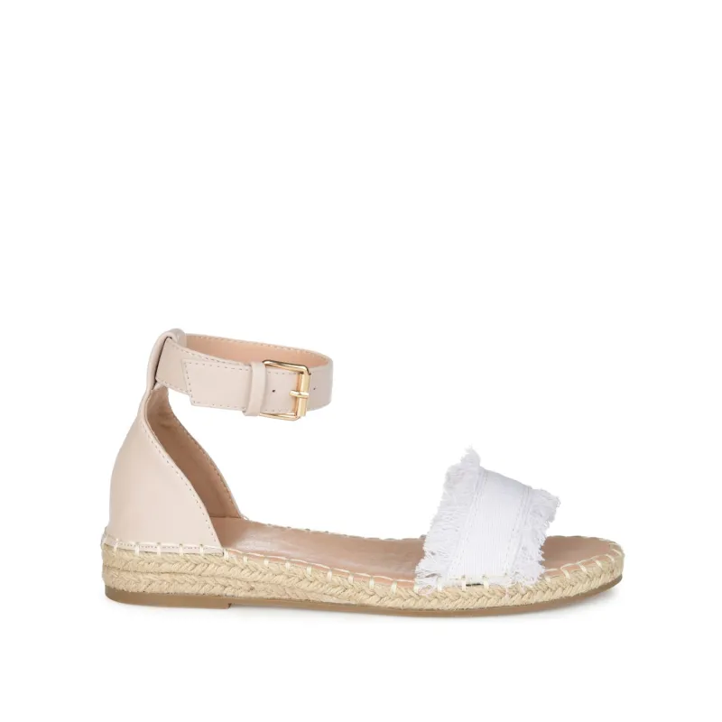 TRISTEEN ESPADRILLE SANDALS IN FABRIC - White sold by Journee Collection