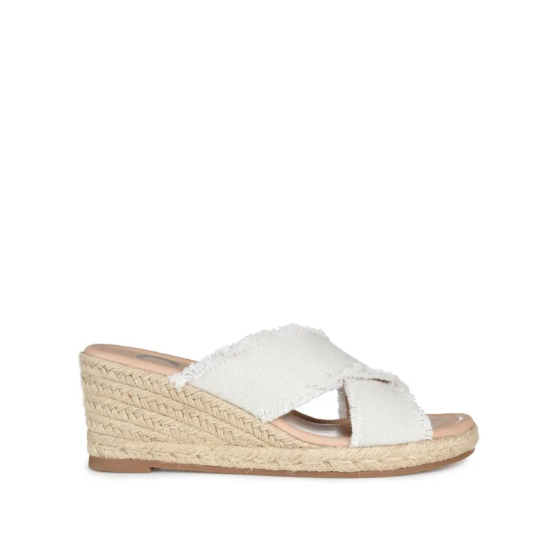 SHANNI ESPADRILLE WEDGE HEELED SANDALS - Grey sold by Journee Collection