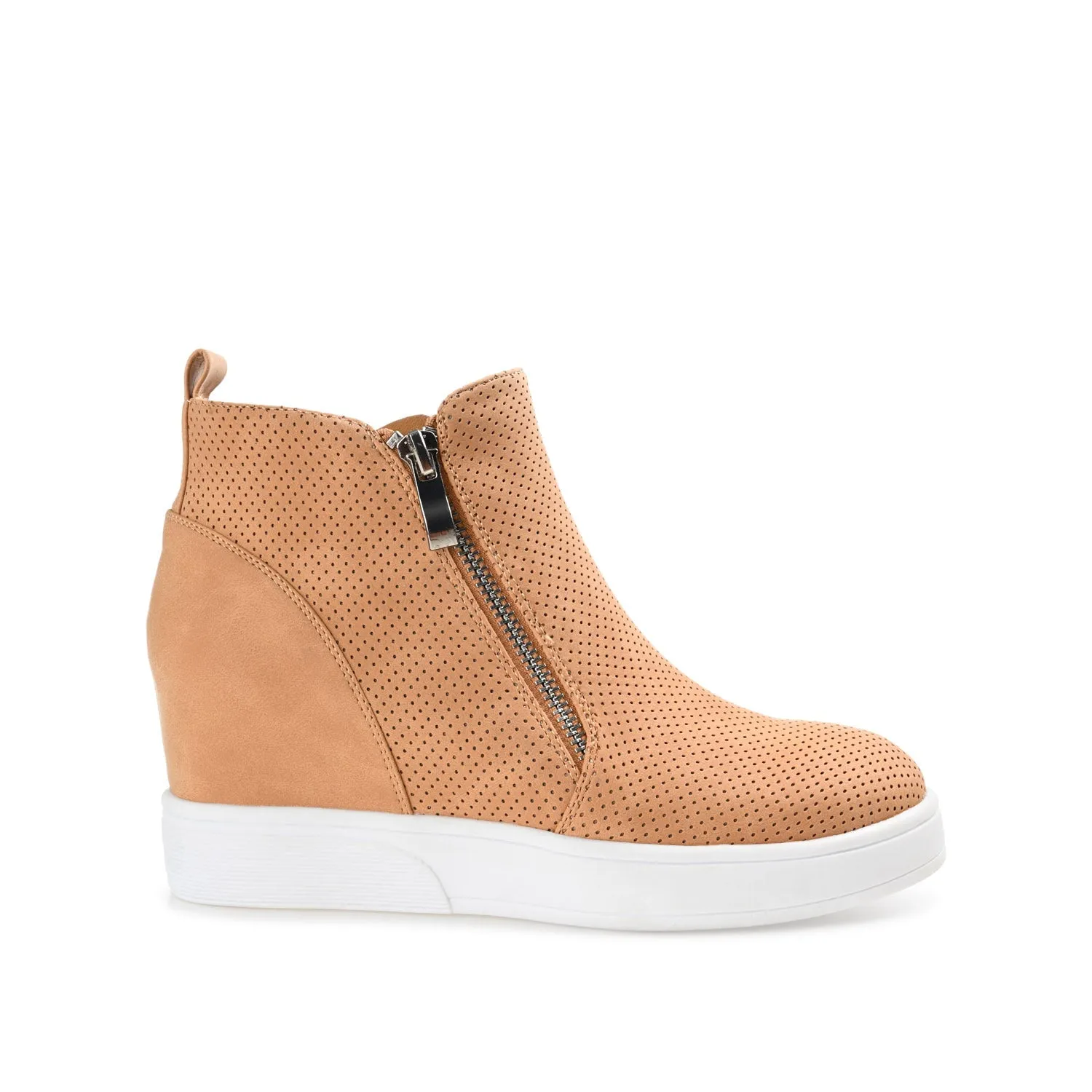 PENNELOPE WEDGE SNEAKERS IN VEGAN LEATHER - Tan sold by Journee Collection