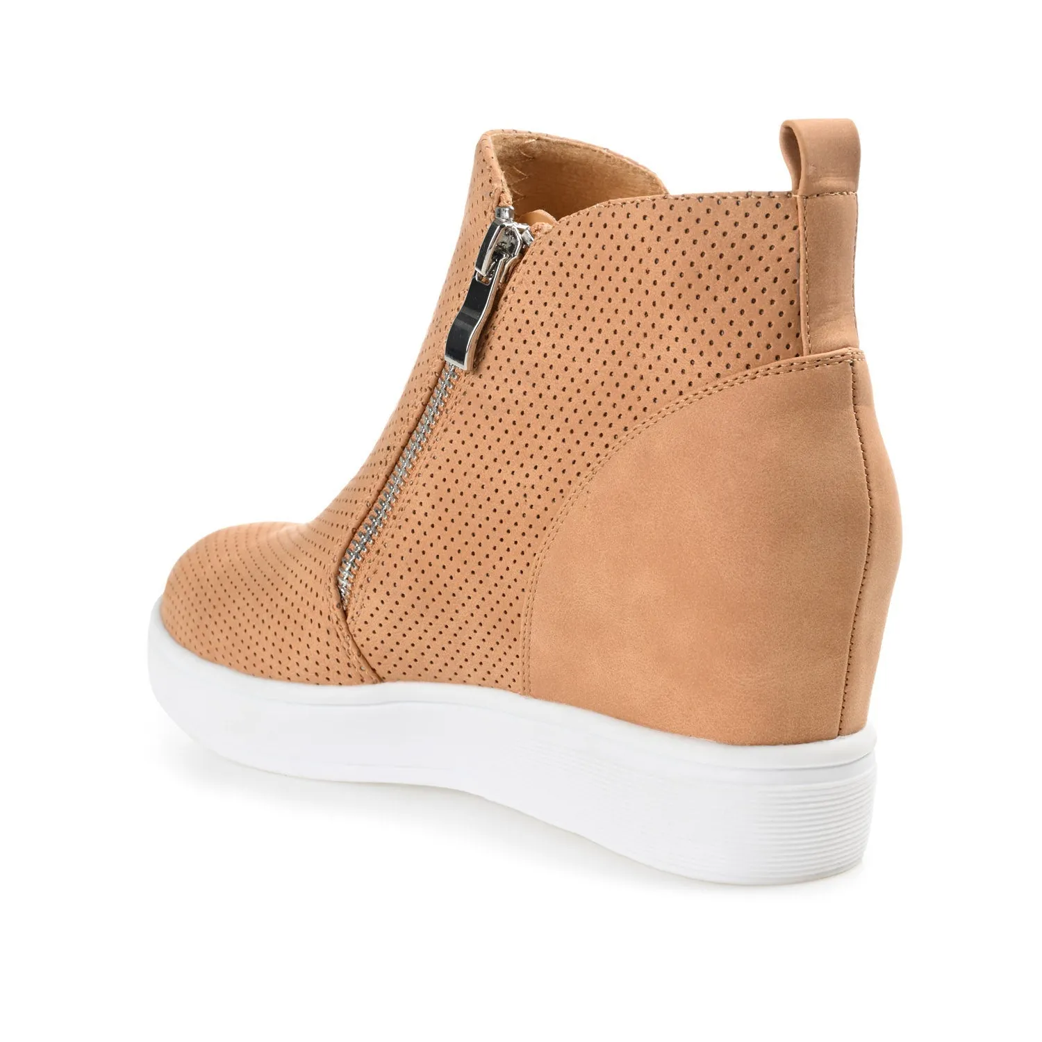 PENNELOPE WEDGE SNEAKERS IN VEGAN LEATHER - Tan sold by Journee Collection product image thumbnail 4