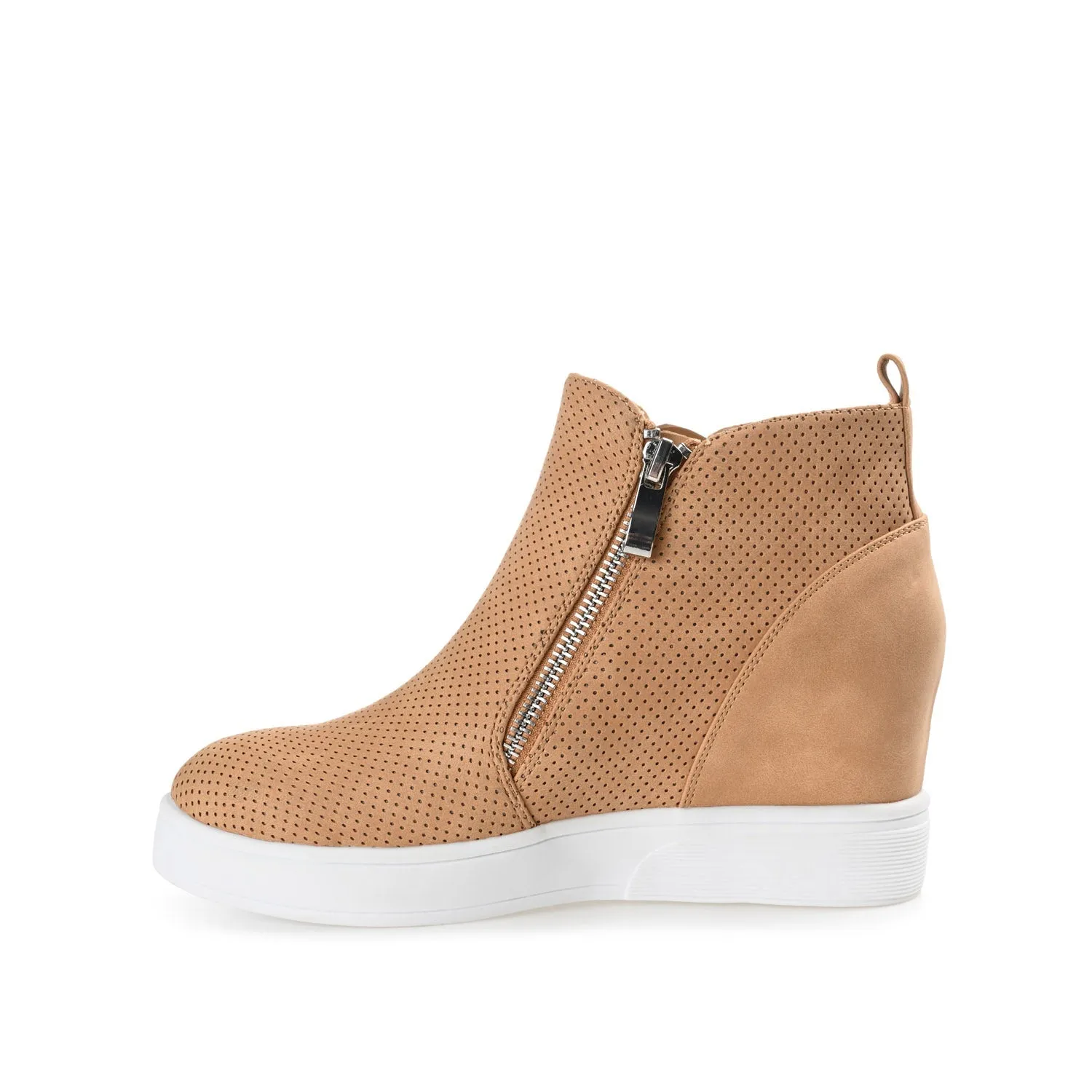 PENNELOPE WEDGE SNEAKERS IN VEGAN LEATHER - Tan sold by Journee Collection product image thumbnail 3