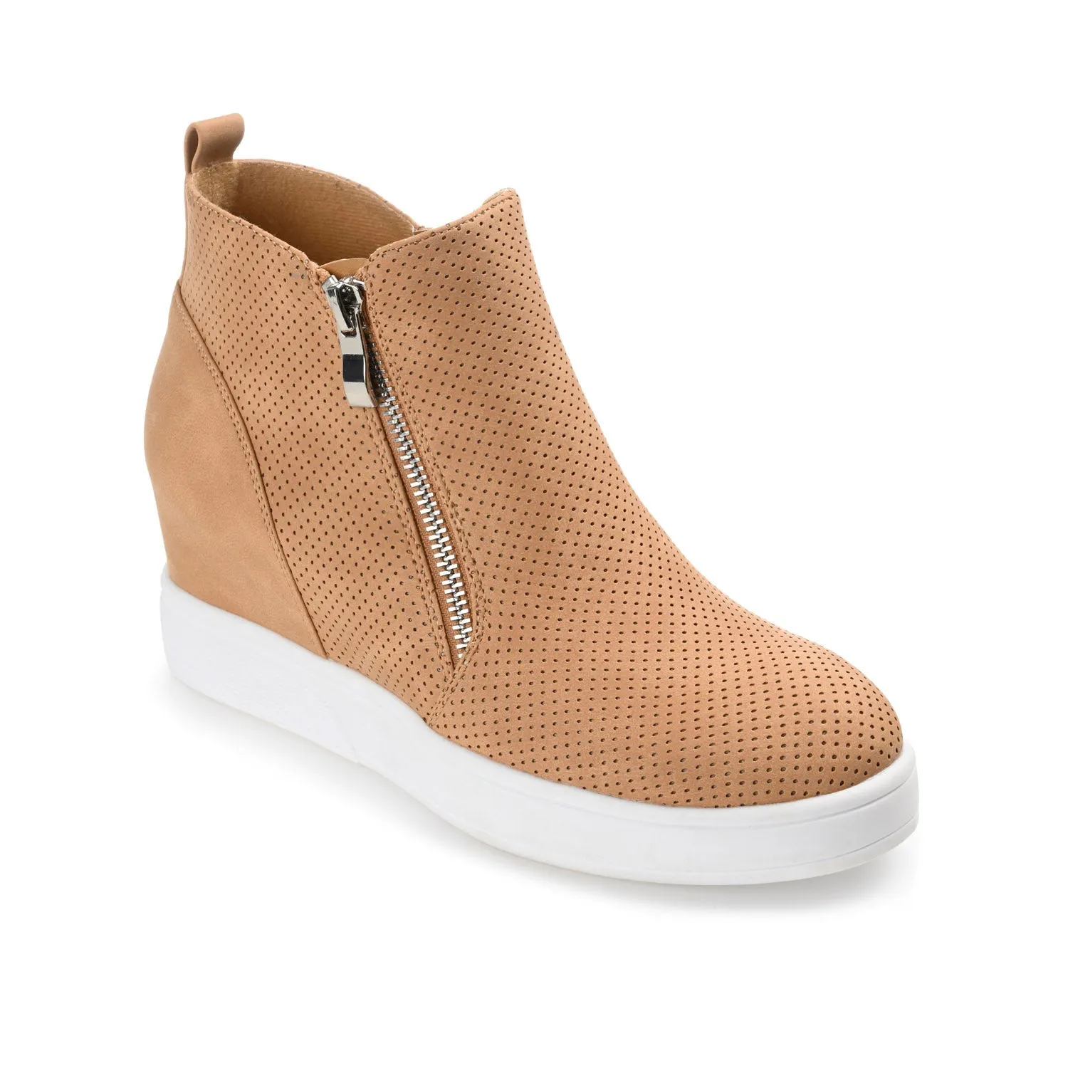 PENNELOPE WEDGE SNEAKERS IN VEGAN LEATHER - Tan sold by Journee Collection product image thumbnail 2