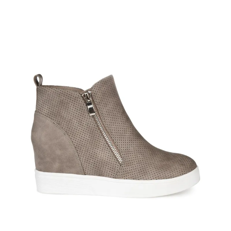 PENNELOPE WEDGE SNEAKERS IN VEGAN LEATHER - Taupe sold by Journee Collection