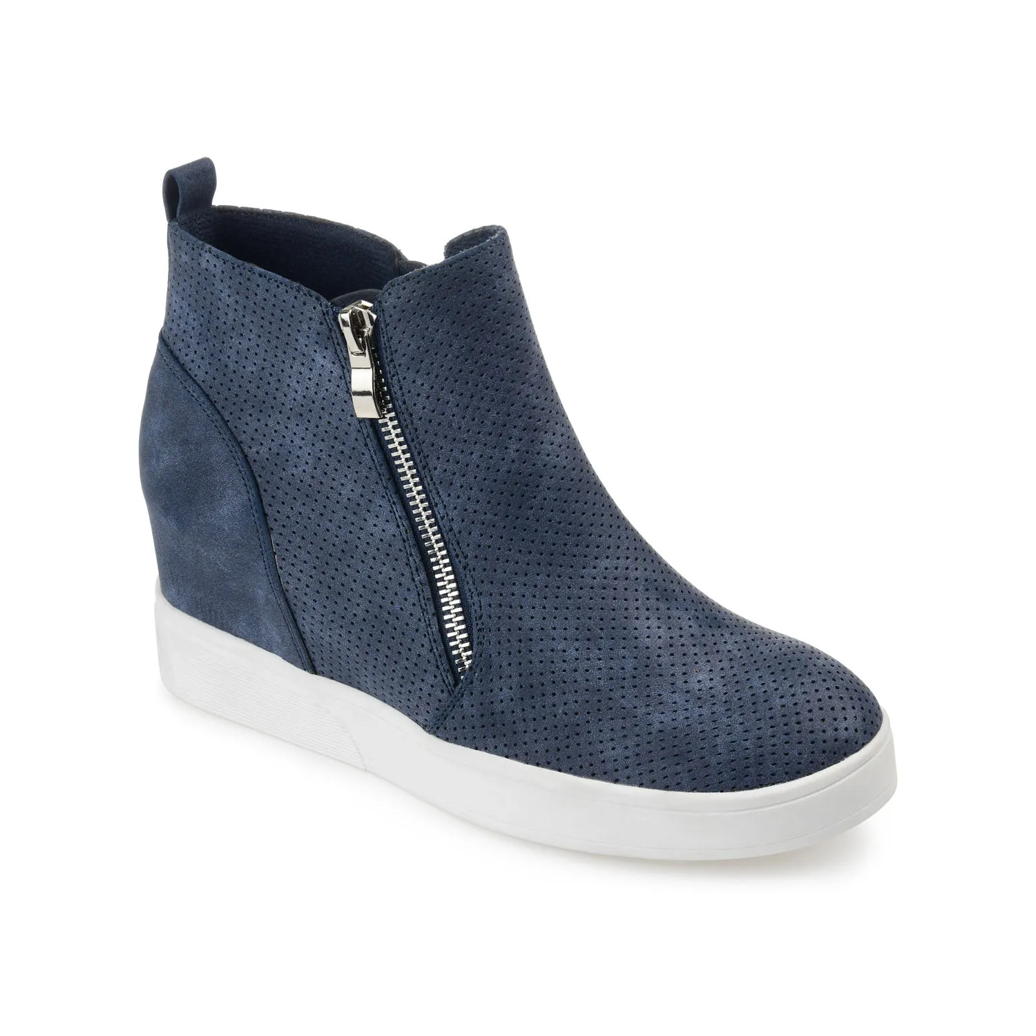 PENNELOPE WEDGE SNEAKERS IN VEGAN LEATHER - Blue sold by Journee Collection product image thumbnail 2