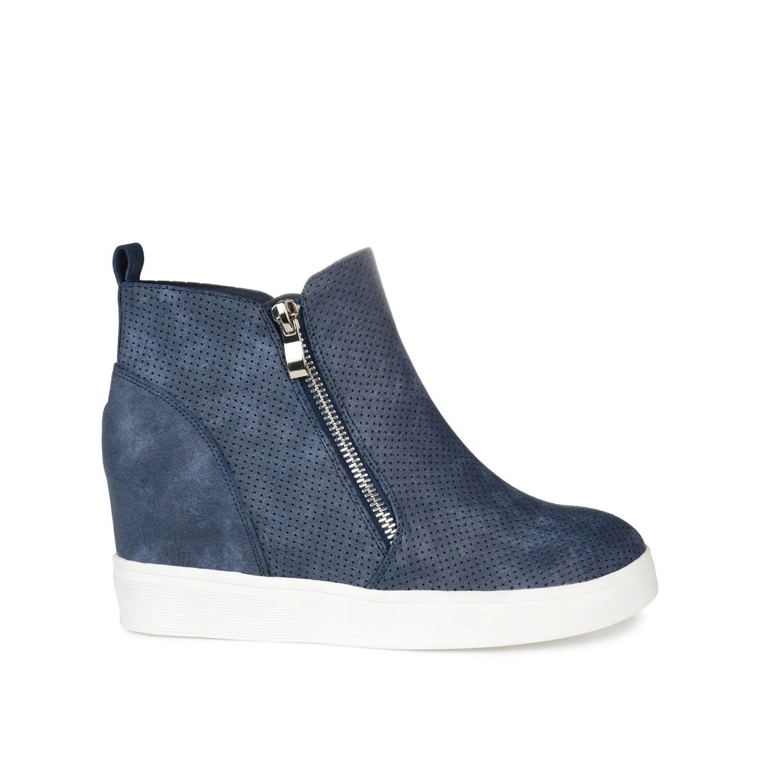 PENNELOPE WEDGE SNEAKERS IN VEGAN LEATHER - Blue sold by Journee Collection