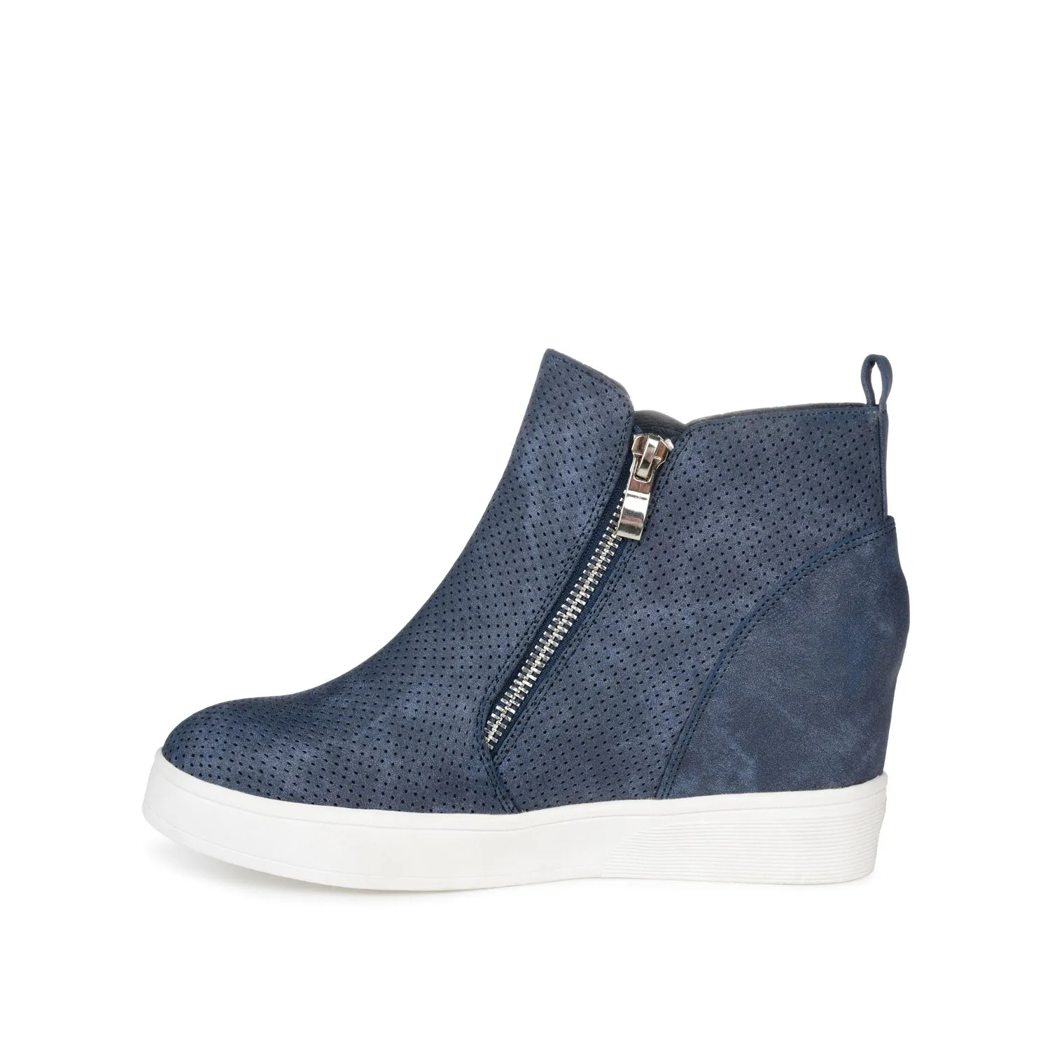PENNELOPE WEDGE SNEAKERS IN VEGAN LEATHER - Blue sold by Journee Collection product image thumbnail 3